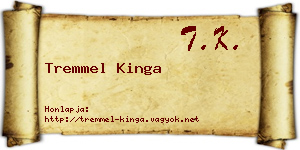 Tremmel Kinga névjegykártya